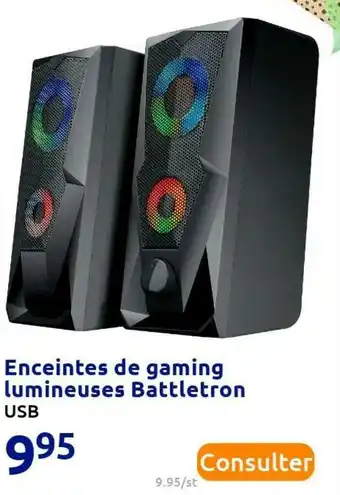 Action Enceintes de gaming lumineuses battletron offre