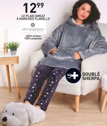 Stokomani Atmosphera le plaid sweat à manches flanelle offre