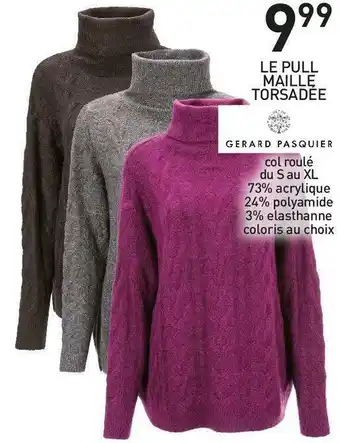Stokomani Gerard pasquier le pull maille torsadée offre