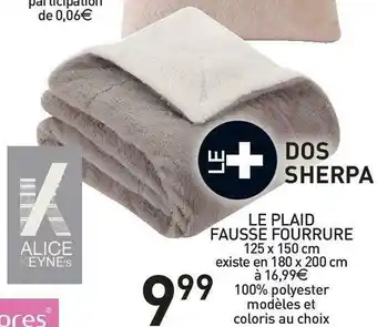 Stokomani Alice keynes le plaid fausse fourrure offre