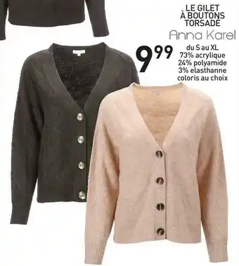 Anna karel le gilet à boutons torsadé