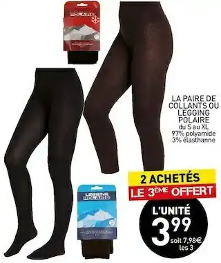 Stokomani La paire de collants ou legging polaire offre
