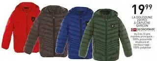 Stokomani Geonorway la doudoune zippée à capuche garçon offre