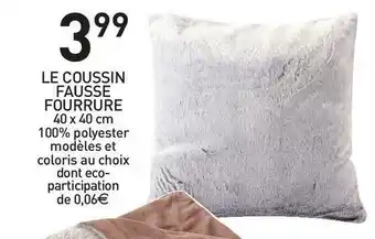 Stokomani Le coussin fausse fourrure offre