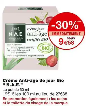 Monoprix N.a.e. crème anti-âge de jour bio offre