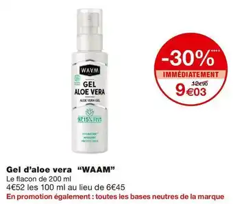 Monoprix Waam gel d’aloe vera offre