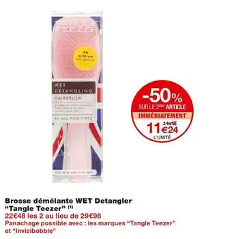 Monoprix Tangle teezer brosse démélante wet detangler offre