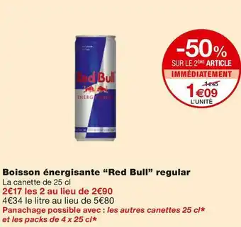 Monoprix Red bull boisson énergisante offre