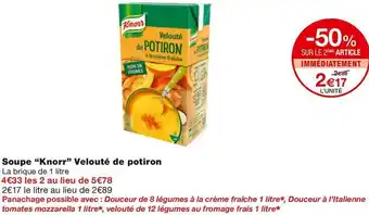 Monoprix Knorr soupe velouté de potiron offre