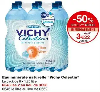 Monoprix Vichy célestins eau minérale naturelle offre