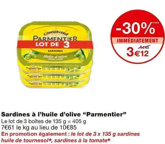 Monoprix Parmentier sardines à l’huile d’olive offre