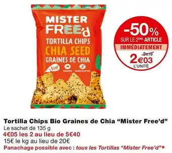 Mister free’d tortilla chips bio graines de chia
