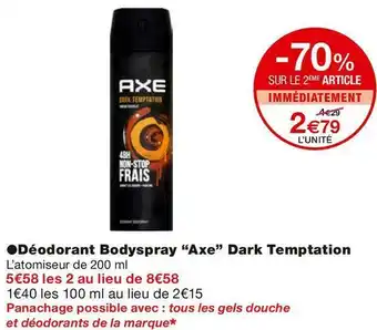 Monoprix Axe déodorant bodyspray dark temptation offre