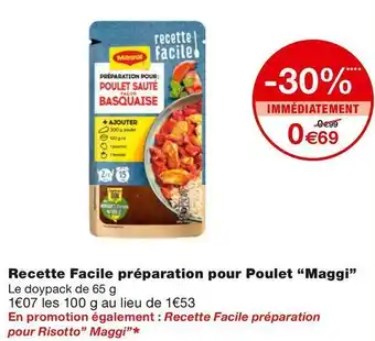 Monoprix Maggi recette facile préparation pour poulet offre