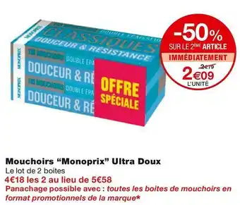 Monoprix mouchoirs ultra doux
