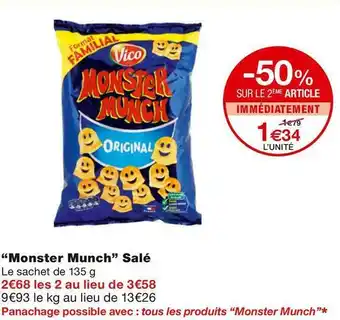 Monoprix Monster munch “monster munch” salé offre