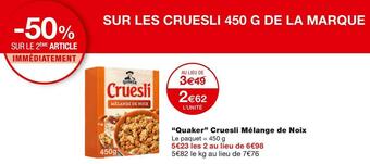 Monoprix Quaker cruesli mélange de noix offre