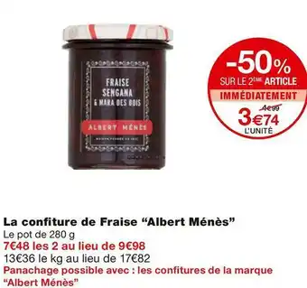 Monoprix Albert ménès la confiture de fraise offre