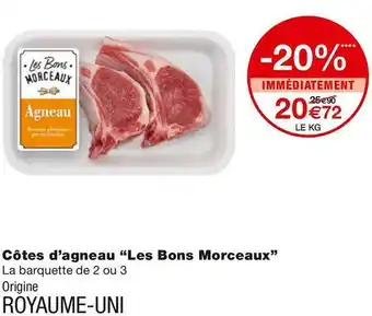 Monoprix Les bons morceaux côtes d’agneau offre
