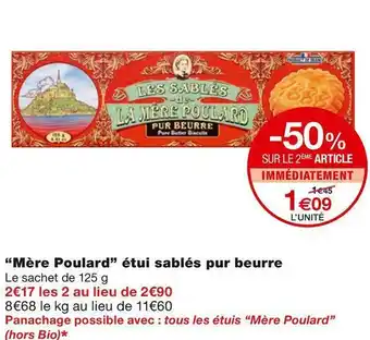 Monoprix Mère poulard étui sablés pur beurre offre