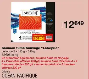 Monoprix Labeyrie saumon fumé sauvage offre