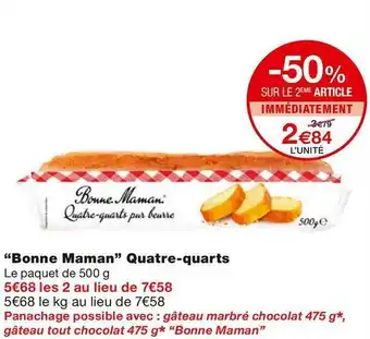 Monoprix Bonne maman uatre-quarts offre