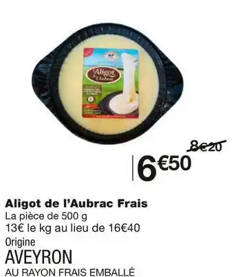 Aligot de l’aubrac frais