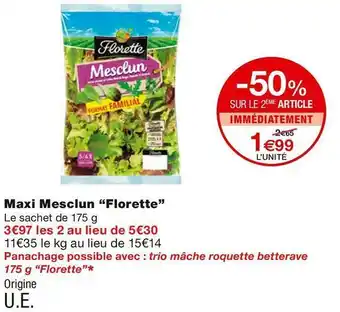 Monoprix Florette maxi mesclun offre