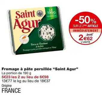 Monoprix Saint agur fromage à pâte persillée offre