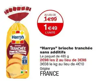 Monoprix Harrys brioche tranchée sans additifs offre