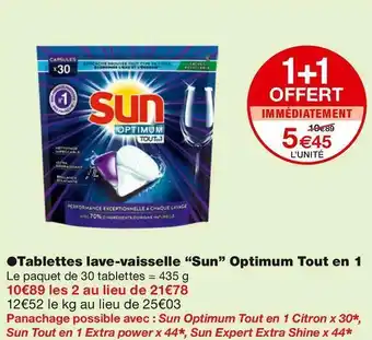 Monoprix Sun tablettes lave-vaisselle optimum tout en 1 offre
