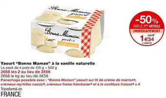 Bonne maman yaourt à la vanille naturelle