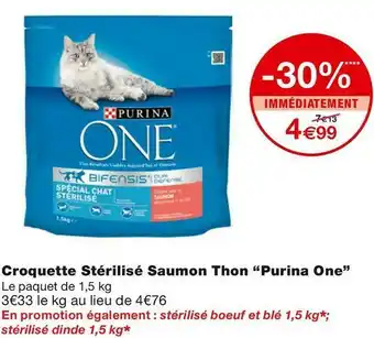 Purina one croquette stérilisé saumon thon
