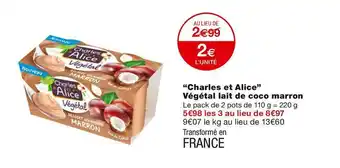 Charles et alice âcharles et aliceâ vĂ©gĂ©tal lait de coco marron