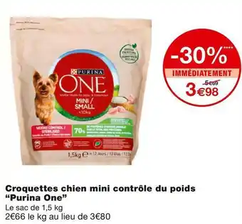 Monoprix Purina one croquettes chien mini contrôle du poids offre