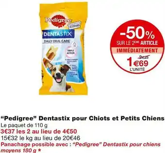 Monoprix Pedigree dentastix pour chiots et petits chiens offre
