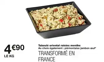 Taboulé oriental raisins menthe