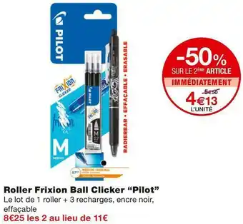 Monoprix Pilot roller frixion ball clicker offre