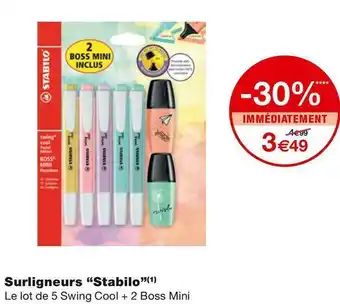 Monoprix Stabilo surligneurs offre