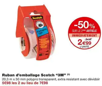 Monoprix 3m ruban d’emballage scotch offre