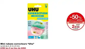 Monoprix Uhu mini rubans correcteurs offre