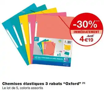 Monoprix Oxford chemises élastiques 3 rabats offre