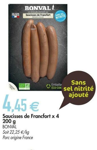 Bonval saucisses de francfort x 4