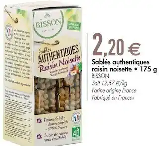 Bisson sablés authentiques raisin noisette