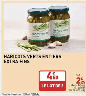HARICOTS VERTS ENTIERS EXTRA FINS