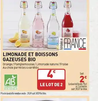 Grand Frais LIMONADE ET BOISSONS GAZEUSES BIO offre