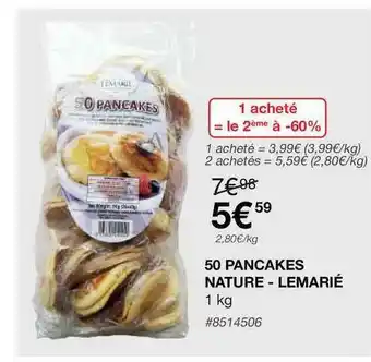 Costco 50 Pancakes Nature - Lemarié offre