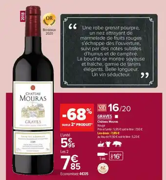 Carrefour Contact Graves Château Mouras Rouge offre