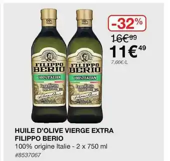 Costco Huile D'olive Vierge Extra Filippo Berio offre