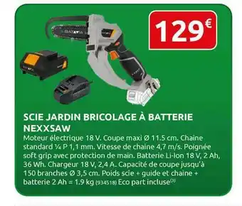 Rural Master Scie Jardin Bricolage à Batterie Nexxsaw offre